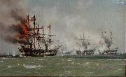 Johan Carl Neumann Det ostrigske flagskib oil painting